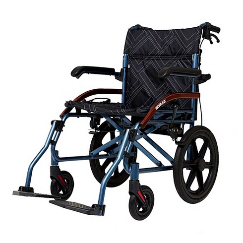 보호자용 휠체어 알루미늄 16인치 통타이어 경량 어르신 장애인 접이식 휠체어 안전한 휠체어 보호자에 특화된 경량 휠체어, 1개