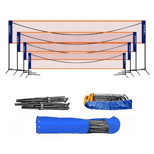 이동식족구네트 - 이동식 휴대용 배드민턴 네트 접이식 족구네트 다용도네트, 네트길이 6.1미터, 1개