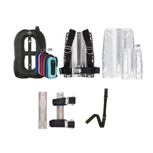 [다이브라이트] 트래블 베이직 하네스 세트(버클형) 백플레이트 싱글, 트래블 XT