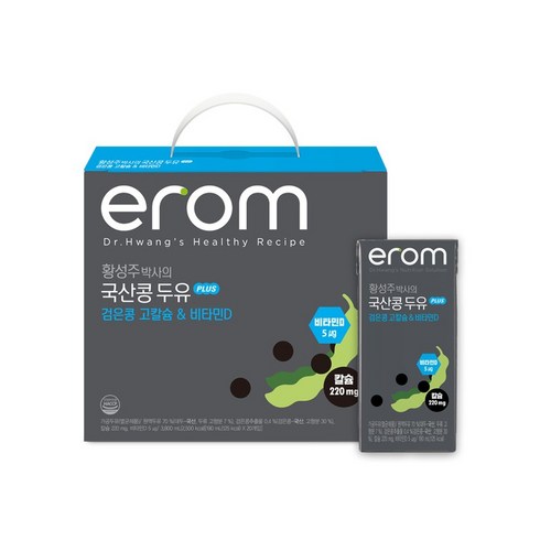 황성주박사의 국산콩두유 Plus 5박스 - 황성주박사의국산콩두유(검은콩고칼슘) 190MLx20입/㈜이롬, 플러스고칼슘 190ml x 20팩, 20개, 190ml