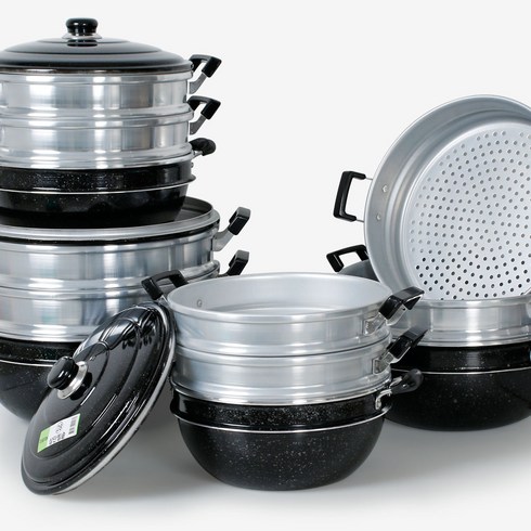 킹크랩찜기 대형찜솥 랍스타 대게 만두 큰냄비 찜통 업소용 3단, 다용도 3단 찜기 28cm, 1개