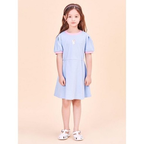 백화점매장정품 빈폴키즈 BEANPOLE KIDS 골지 B로고 포인트 원피스 스카이 블루 (BI4471G01Q)