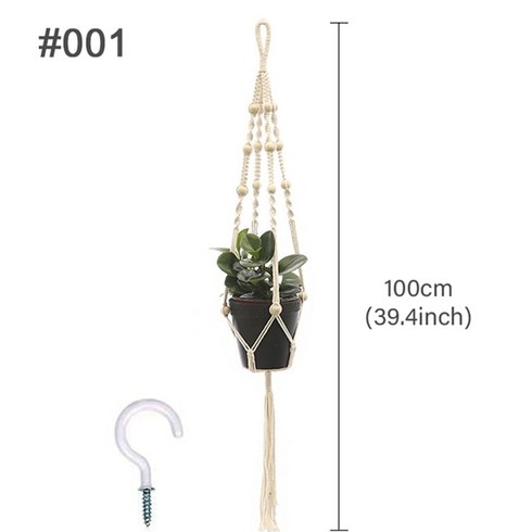 hanger plant handmade macrame plant hanger flower pot planter hanger wall 장식 안뜰 정원 hanging planter h, 스타일 1