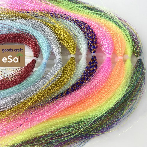 2023년 가성비 최고 틴셀 - 이솔앤아이 크리스탈 형광틴셀 오로라 플래쉬텐실 에기튜닝 야광틴셀 바늘 자작용 스커트 1개, 스카이