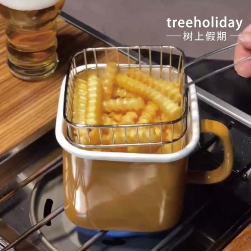 튀김냄비 이국주미니튀김기 미니튀김기 미니튀김냄비 세트 전기튀김기가정용 업소용튀김기 1인용 바스켓, A. 튀김바구니+컵옐로우