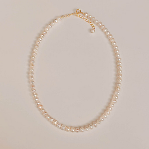 순은 고퀄 천연 담수진주 14k 은목걸이 pearl necklace