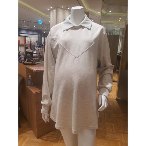(백화점 정품)마더피아 [와코루 마더피아] 임신 전후 임부 기본 상의 티셔츠 RTO 6002T 베이지 /