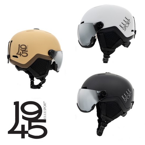 엘르 -1945 헤리티지 에디션 - 무광 스키 스노우보드 바이저 헬멧 - 2324 신상품, 엘르 바이저 헬멧 무광 블랙