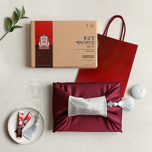 정관장 홍삼정 에브리타임 밸런스 10ml x 20포 보자기+노리개 포장 쇼핑백 홍삼선물, 1세트, 200ml