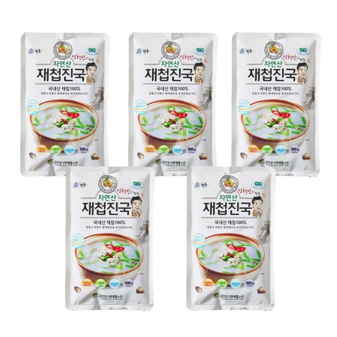 제첩국 - 섬진강자연재첩수산 간편한 국내산 재첩진국 500g, 5개