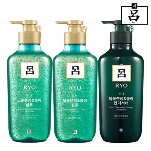 려청아샴푸 - (주)아모레퍼시픽 [무료배송]려 청아 딥클렌징&쿨링 (샴푸2+컨디셔너1) 550ml 1세트