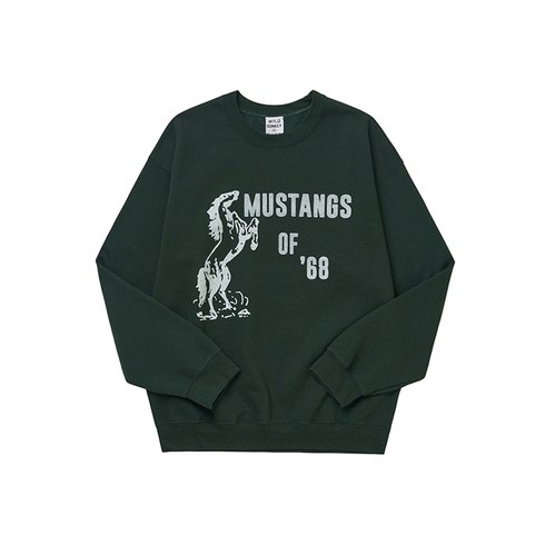 와일드동키 FG-MUSTANGS FOREST GREEN 공용 맨투맨