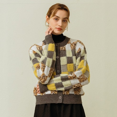 패치워크 패턴 가디건