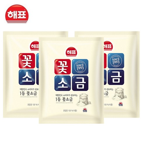 해표 꽃소금 3kg, 3개