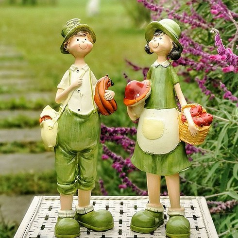 농부 인형 조각 정원 꾸미기 마당 야외 소품 장식 공예품 셀러리픽, 대형 세트 셀러리픽