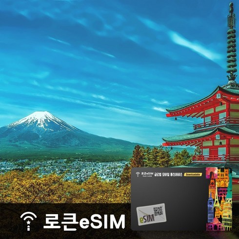 일본 Softbank 무제한 데이터 로큰 eSIM, 1GB, 20일