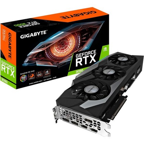 3090 - 프리미엄 기가바이트 지포스 RTX 3090 게이밍 OC 24G 그래픽 카드 윈드포스 팬 3배 24GB 384비트 GDDR6X GV-N3090 OC-24GD 비디오