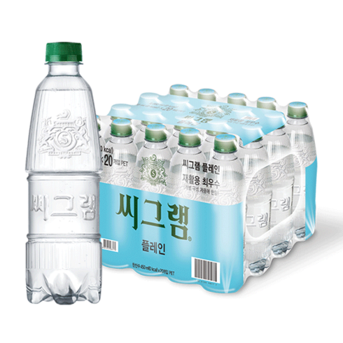 씨그램 플레인 탄산수, 450ml, 20개