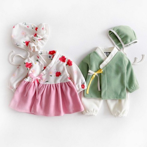 돌 백일 아기한복 남아 여아 유아 생활 개량 남매 한복 설빔 조카선물 모자세트