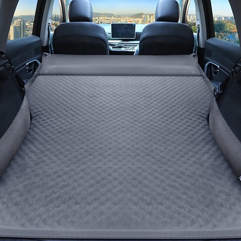 와이피 두꺼운 베개 10cm 일체형 자동충전 에어매트 캠핑매트 자충매트 스웨이드형 차박매트 2인용, 그레이 (188 x 130 x 5cm)