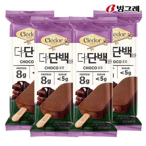 [빙그레] 끌레도르 더단백바 초코 단백질 아이스크림, 12개, 85ml