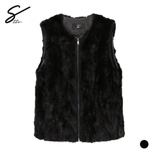 [에스띠] 리얼 밍크 퍼 베스트 77 88 사이즈