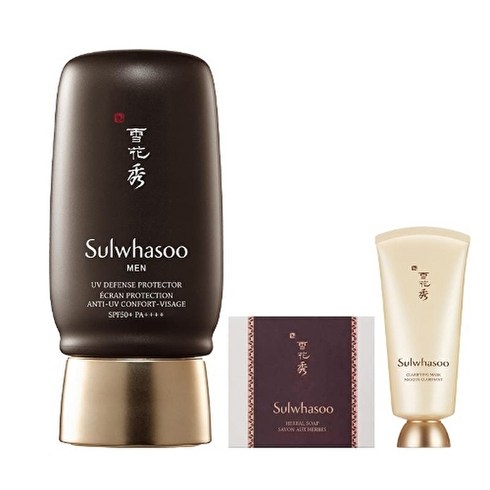 설화수 [본사정품] 맨 본윤선크림 SPF50+/PA++++ 50ml+궁중비누 50g 옥용팩35ml