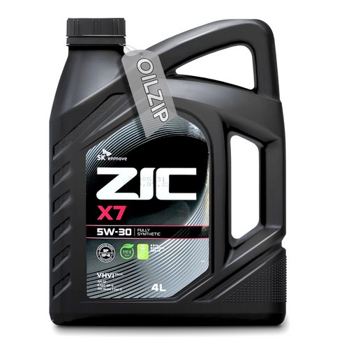 지크x75w30 - ZIC X7 5W30 SP 4L 가솔린 엔진오일, 1개