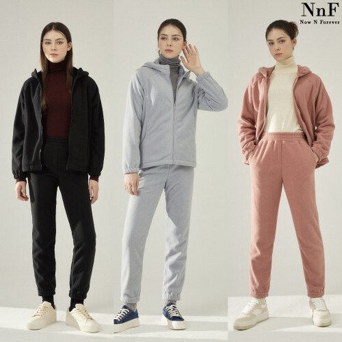 [Now n Forever] NnF 여성 23FW 플리스 집업 세트 2종 (후드집업 + 조거팬츠)