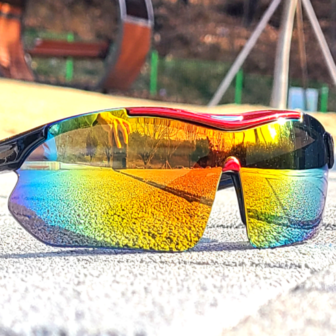 두오모 선글라스  - [여이찌 공식판매처] 스포츠 선글라스 고글+렌즈 5종 세트, 프레임 블랙