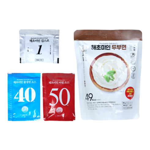 해초미인 두부면 세트 30인분 두부면 물냉면 소스 비빔소스 김스프, 180g, 30개