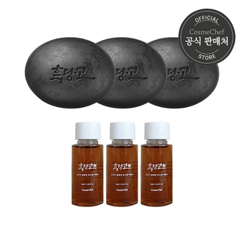 코스메쉐프 흑당고 비누 110g x3 + 부스팅 에센스 30ml
