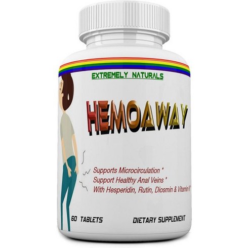 heming04 - HEMOAWAY Natural Hemorrhoid Vitamins. Piles & Anal Fissure Relief. 60 Tablets, 1개