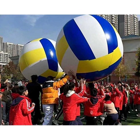 초대형 배구공 에어풍선 축구공 야운동회 레크레이션, 2.  100cm 배구공 + 플러그인 펌프, 1개