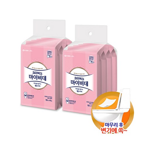 마이비데 밸런스케어 휴대용 10매X4입x2비데물티슈, 8개, 10매