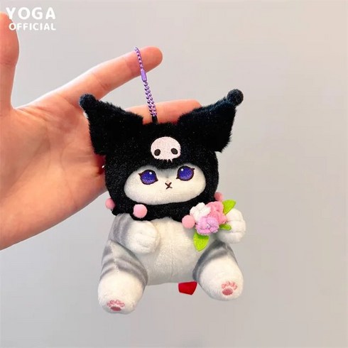 모후샌드 모프샌드 산리오 귀여운 쿠로미 항요돈 봉제 장난감 시나모롤 고양이 코스프레 모푸스와 일본 애니메이션 키체인 펜던트 소녀 선물 최신, [02] KuromiB