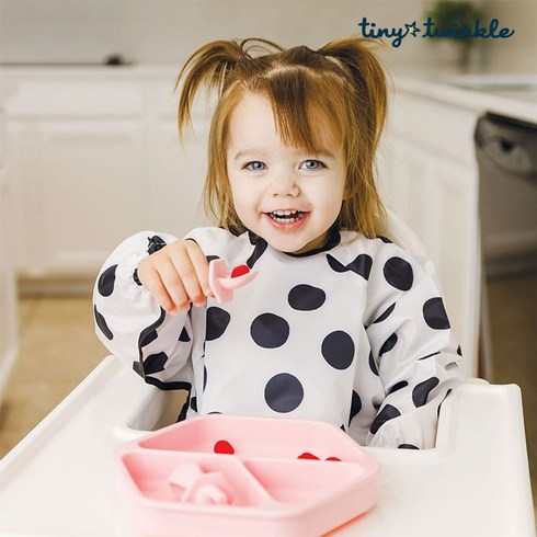 [타이니트윙클] 자기주도 이유식아기 방수가운 긴팔 턱받이 스몰(S) 상품선택, 상품선택:오션, 1개