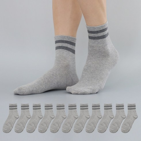 싹스윕 남성 밴드 투라인 중목 양말 12켤레