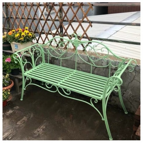 야외 철제벤치 포토존의자, 블랙