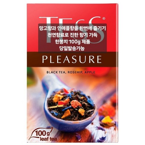 러시아 테스 플레져 홍차 한봉지 100g TESS PLEASURE 100g 천연향료사용(홍차 한봉지 100g), 1개