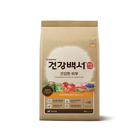 건강백서 전연령 생선 건강한 피부 애견사료, 피부/털개선, 2kg, 1개