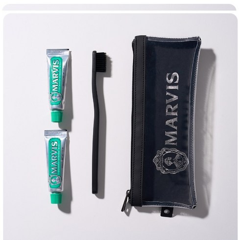 마비스 여행용 칫솔 치약 세트, 블랙, 1개, 20ml