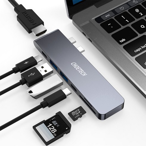 초텍 7in2 USB C타입 허브 멀티포트 맥북 프로 4K HDMI, CHOETECH HUB-M14
