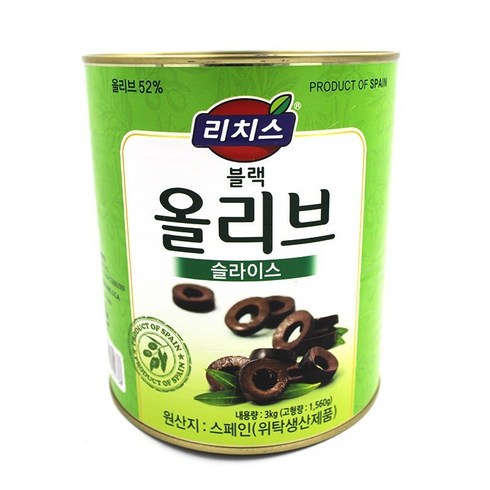 동서 리치스 슬라이스 블랙 올리브, 3kg, 4개