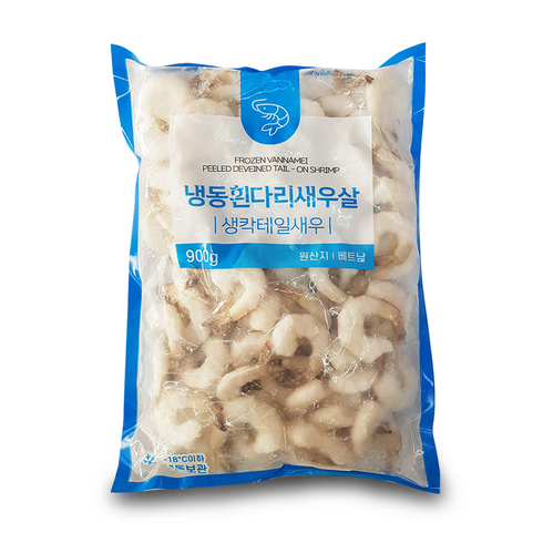 생 칵테일새우 900g 41-50 (80~100마리) 두절 탈각새우 감바스 파스타용 냉동깐새우, 1개
