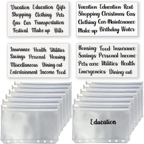 현금생활속지 현금생활바인더 저축챌린지 속지 현금 봉투 라벨 스티커 A6 바인더 포켓 예산, 1.A6