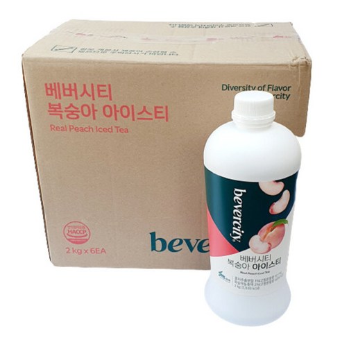 세미 베버시티 복숭아 아이스티 시럽 2kg-6개, 6개, 2kg