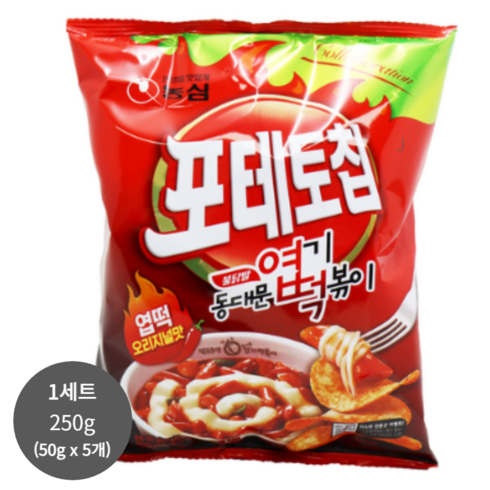 엽떡오리지널맛 - 농심 포테토칩 엽떡오리지널맛, 250g, 2세트