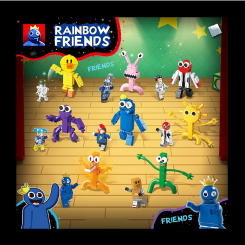 rainbowfriend 레인보우 프렌즈 레인보우 친구들과 보너스 피규어들 8개 한세트 레고호환 블록 블럭 단체 생일 선물 학원 판촉