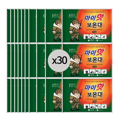 2023년 가성비 최고 마이핫보온대30매 - 핫팩 마이핫 대용량 보온대(온열팩) 160g x 30팩(23년제조), 30개